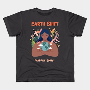 Earth Shift Happily Now Meditation Wellness Kids T-Shirt